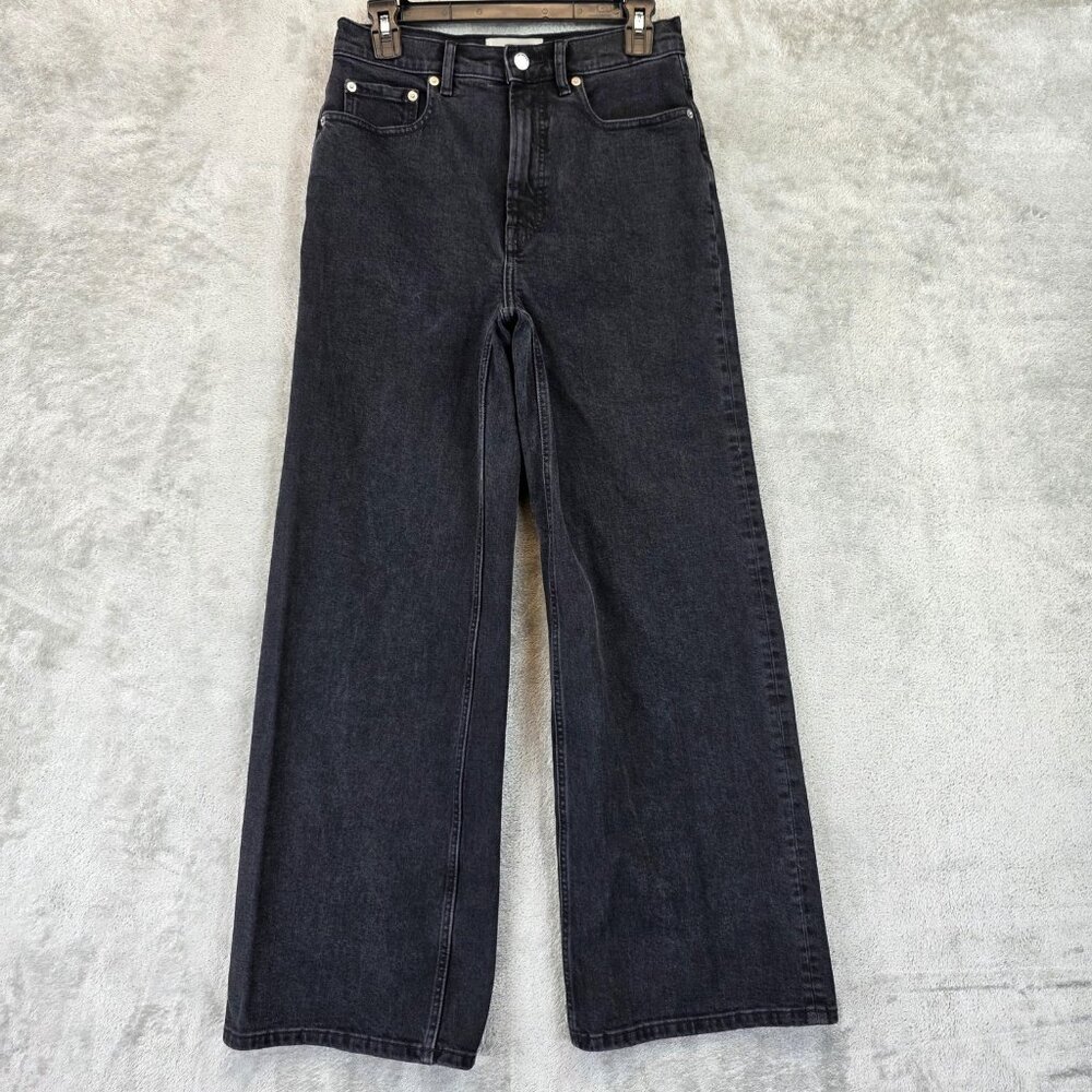 Everlane Jeans Womens 27 Black The Way High Sailor Wide Leg High Rise Organic
